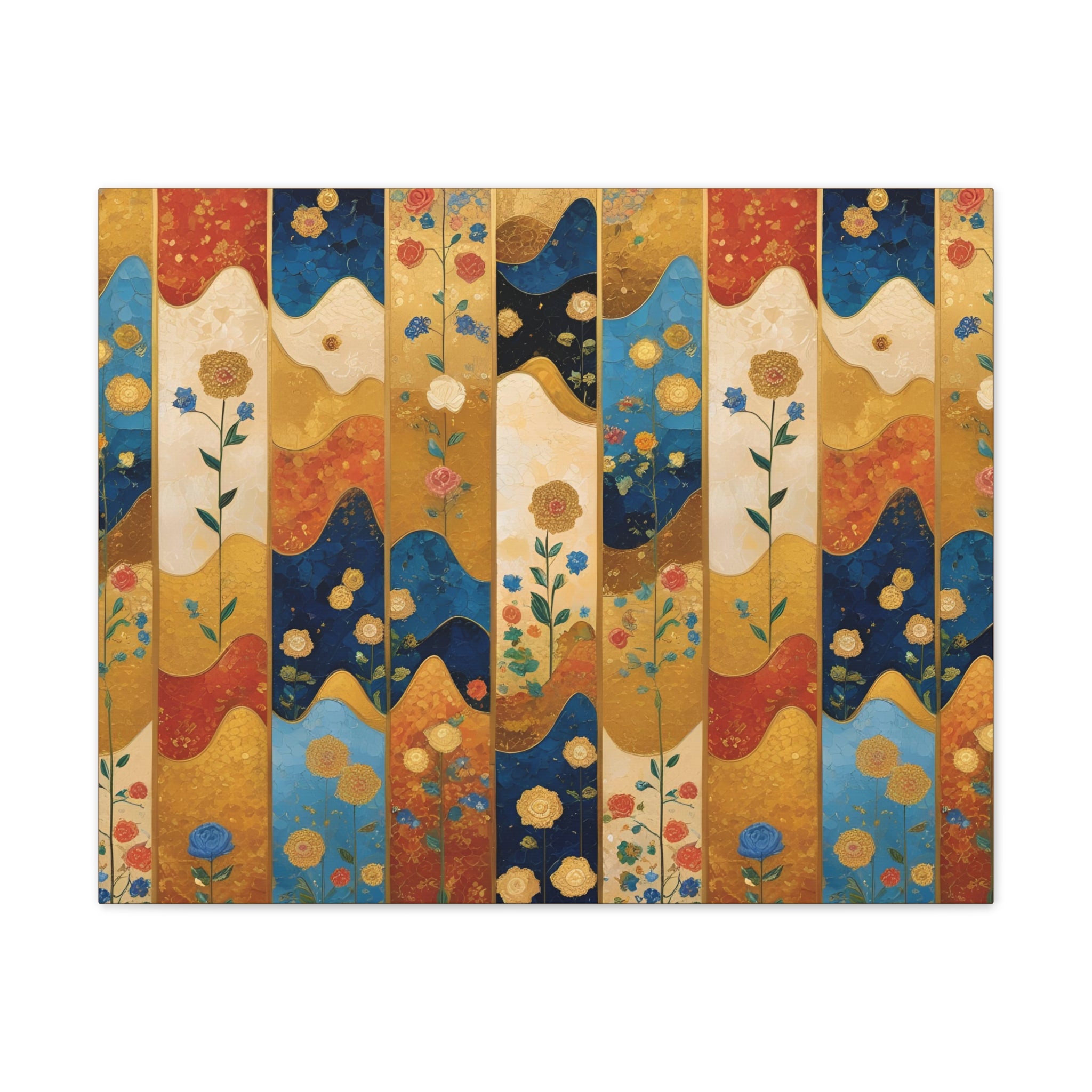 Vibrant Floral Boho Wall Art Stretched Canvas Art Print - Rosetta Creative Boutique